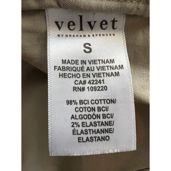 VELVET BY GRAHAM & SPENCER WOMENS SMALL NANCY COTTON BLEND TRENCH COAT KHAKI NEW - Picture 12 of 15